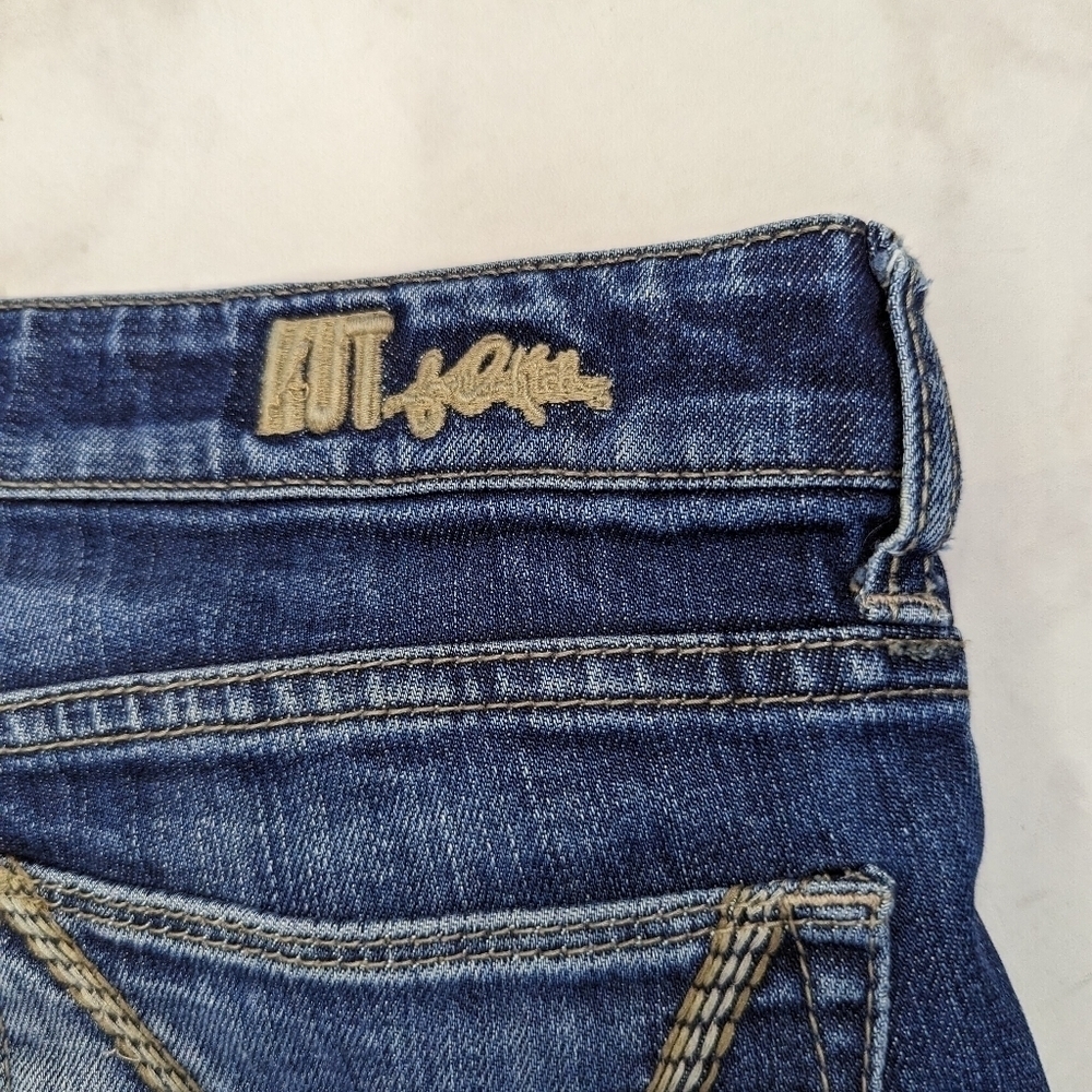 Kut From The Kloth Shorts Womens 6 Denim Mid Rise Jean Dark Wash Cuffed 2 Inch - Picture 9 of 14
